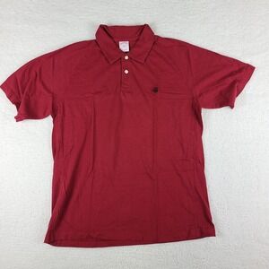 Brooks Brothers Polo Shirt Mens‎ Large Dark Red Cotton Performance Short Sleeve